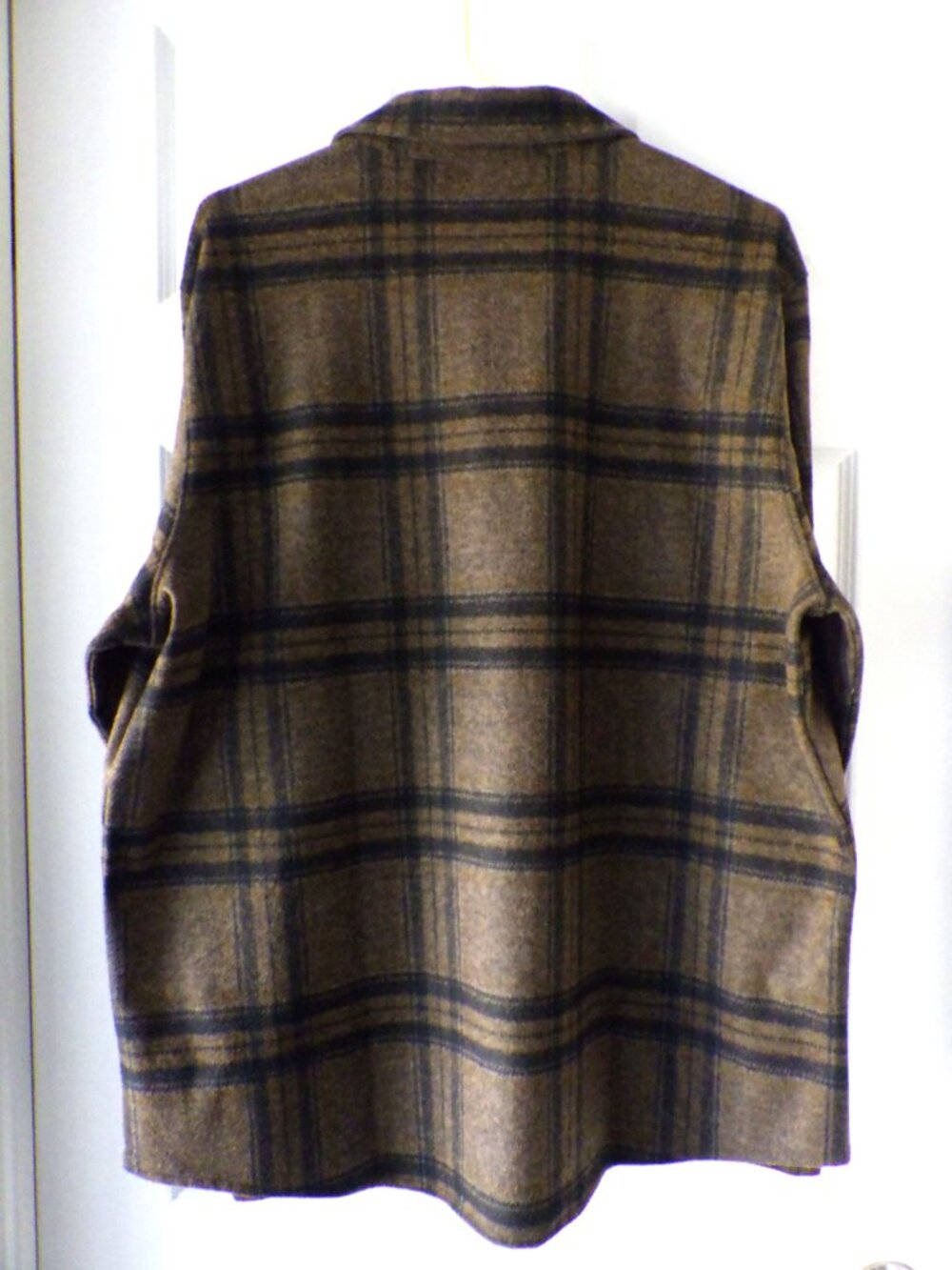 Age of Wisdom Men's Flannel Plaid Shirt Jacket Shacket Pockets Size XLarge Brown - Picture 3 of 12